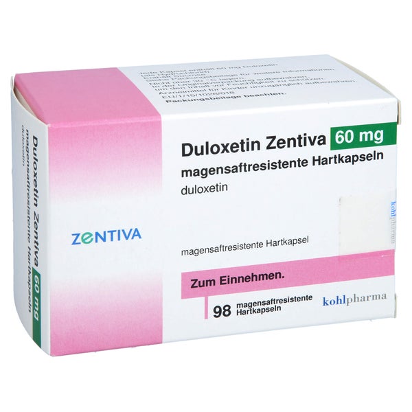 DULOXETIN Zentiva 60 mg magensaftres.Hartkapseln 98 St