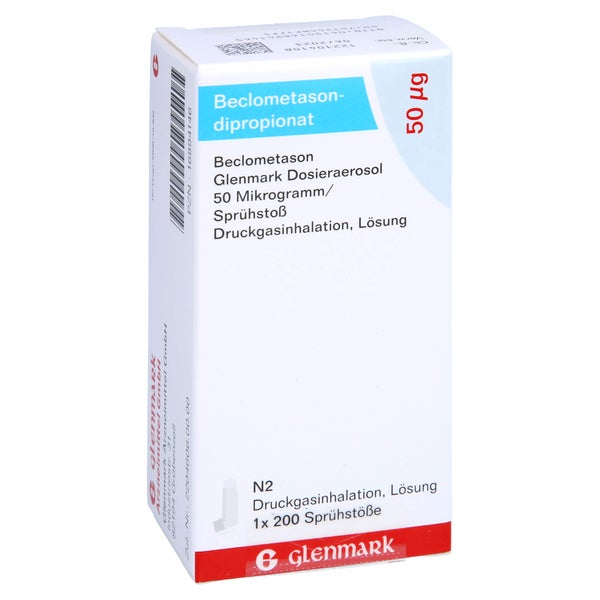 BECLOMETASON Glenmark Dosieraerosol 50 µg/Sprü.St 1 St