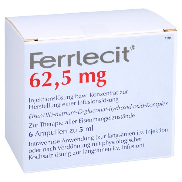 Ferrlecit 62,5 mg Inj.Lsg.bzw.Konz.Her.I 6X5 ml