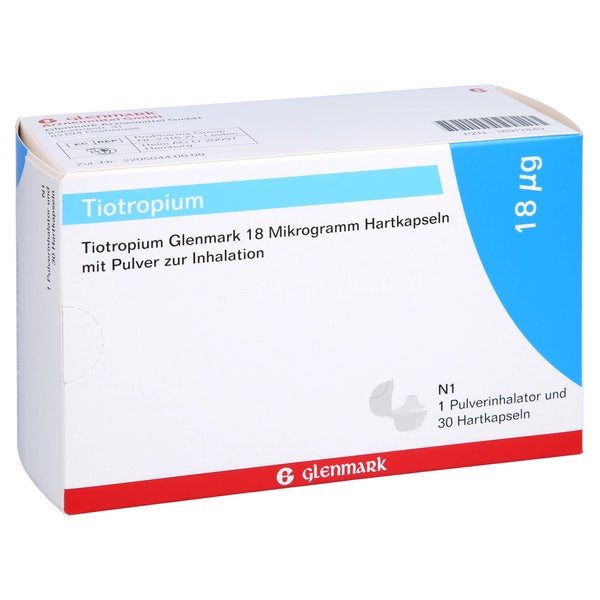 TIOTROPIUM Glenmark 18 µg Hkp.m.Plv.z.Inh.+Inhaler 30 St