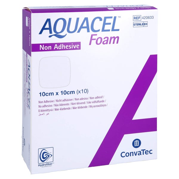 Aquacel Foam Nicht Adhäsiv 10x10 Cm Verband 10 St