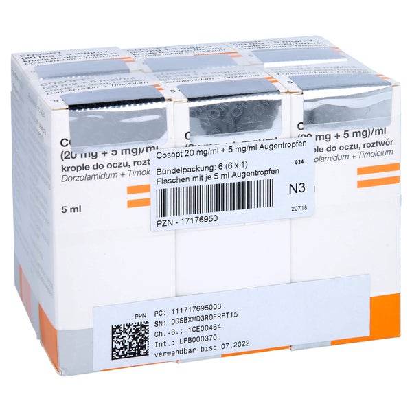 Cosopt 20 Mg/ml + 5 mg/ml Augentropfen 6X5 ml