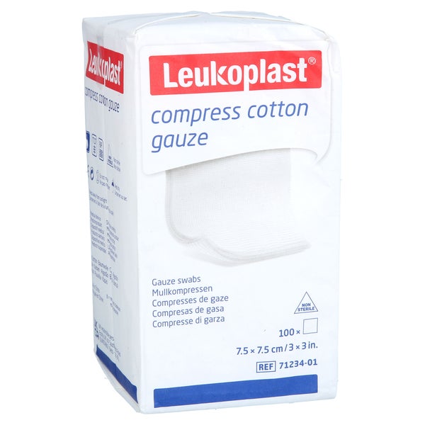 Leukoplast Compress Cotton Gauze 7,5x7,5cm Unst.8f 100 St