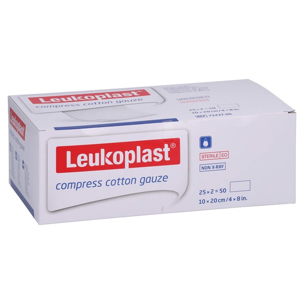 Leukoplast Compress Cotton Gauze Ste 10x20 8f 25X5 St 25X2 St