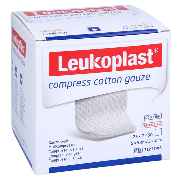 Leukoplast Compress Cotton Gauze 5x5cm Steril 12f 25X2 St
