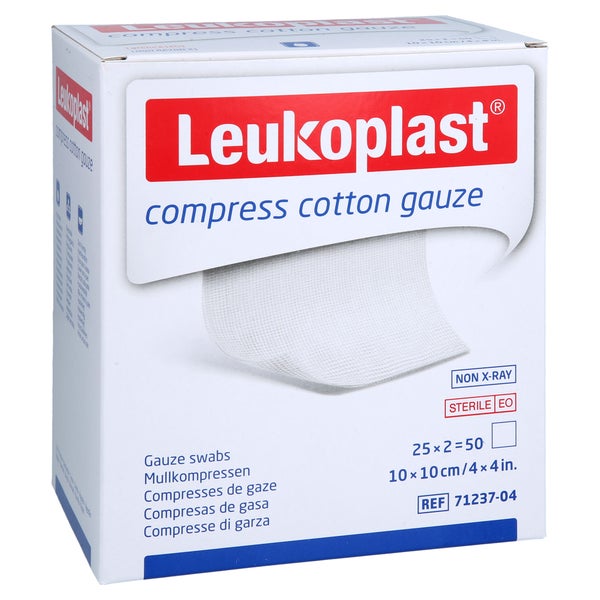 Leukoplast Compress Cotton Gauze 10x10cm 25X5 St