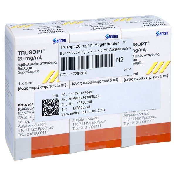 Trusopt 20 Mg/ml Augentropfen 3X5 ml