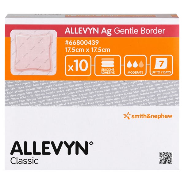 Allevyn Ag Gentle Border 17,5x17,5 cm Wu 10 St