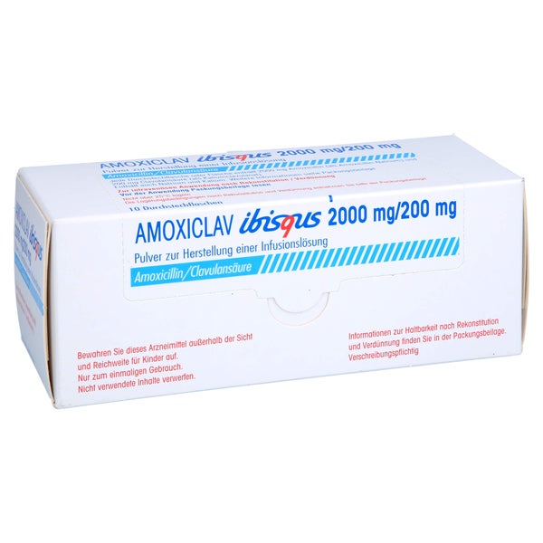 AMOXICLAV IBISQUS 2000mg/200mg P.z.H.e.Inf.-Lsg. 10 St