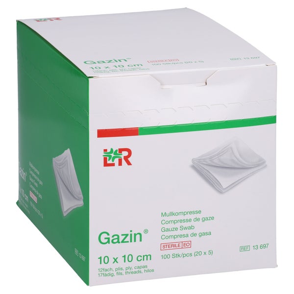 Gazin Mullkomp.10x10 cm steril 12fach gr 20X5 St