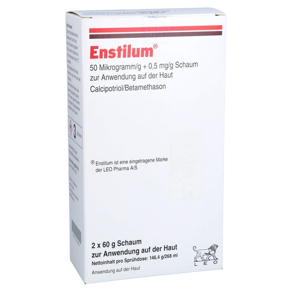 ENSTILUM 50 µg/g + 0,5 mg/g Schaum z.Anw.a.d.Haut 2X60 g