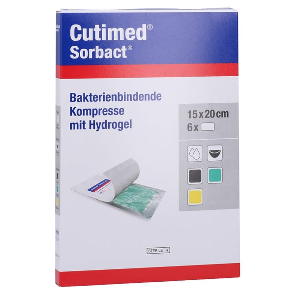 Cutimed Sorbact Gel Kompressen 15x20 cm 6 St
