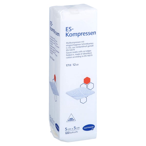 Es-kompressen Unsteril 5x5 cm 12fach 100 St