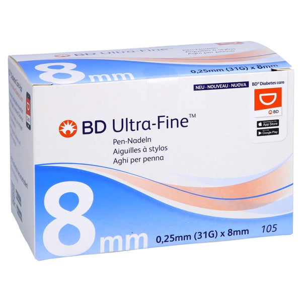 BD Ultra-fine Pen-nadeln 8 mm 31 G 0,25 105 St