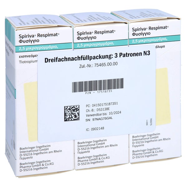 SPIRIVA Respimat 2,5 µg Lsg.z.Inh.Nachfüllpackung 3X4,0 ml