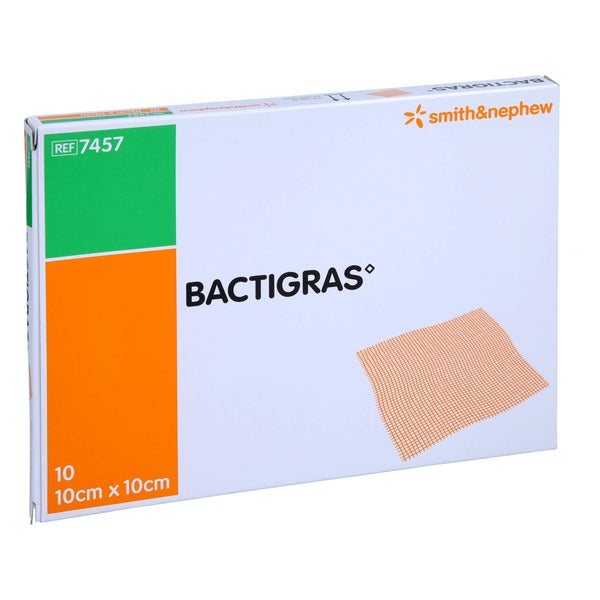 Bactigras Antiseptische Paraffingaze 10x10 Cm 10 St