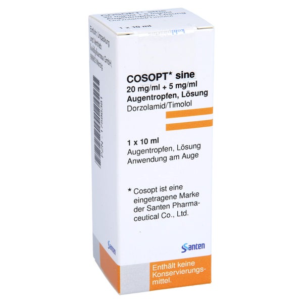 COSOPT sine 20 mg/ml + 5 mg/ml Augentropfen Lösung 1X10 ml