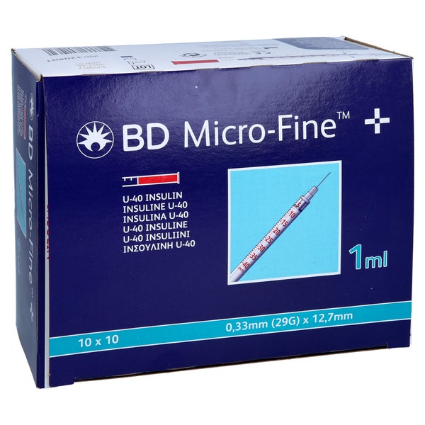 BD Micro-fine+ Insulinspr.1 ml U40 12,7 100 St