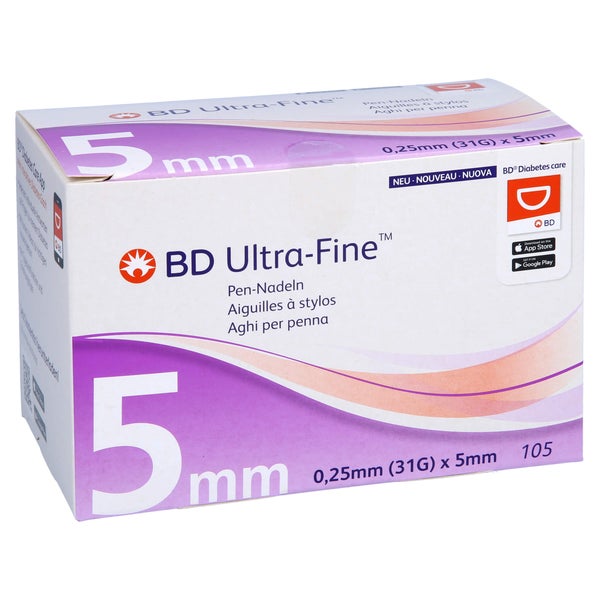 BD Ultra-fine Pen-nadeln 5 mm 31 G 0,25 105 St