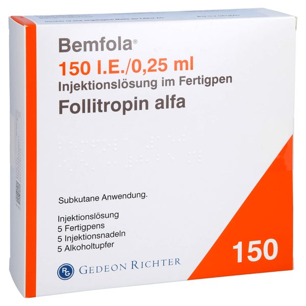 BEMFOLA 150 I.E./0,25 ml Inj.-Lsg.i.e.Fertigpen 5 St
