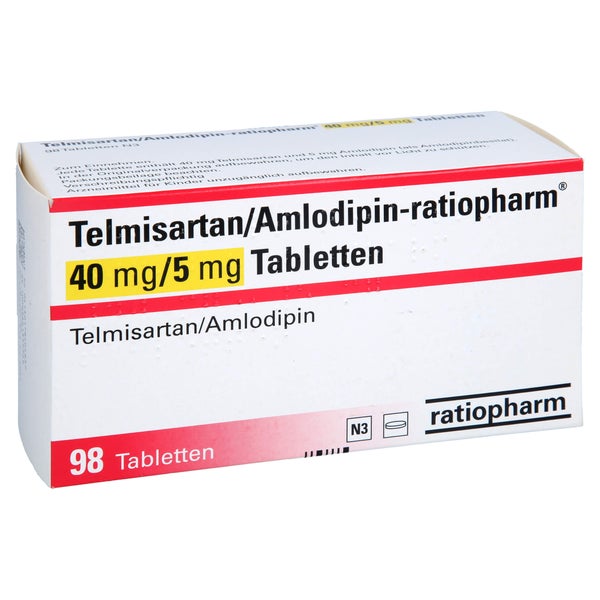 TELMISARTAN/Amlodipin-ratiopharm 40 mg/5 mg Tabl. 98 St