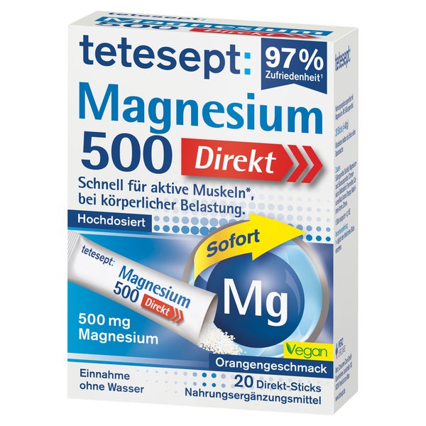 Tetesept Magnesium 500 Direkt Sticks 20 St