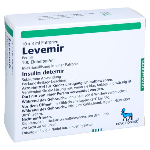 LEVEMIR Penfill 100 Einheiten/ml Inj.-L.Zyl.-Amp. 10X3 ml