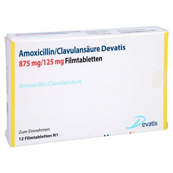 AMOXICILLIN/Clavulansäure Devatis 875mg/125mg FTA 12 St