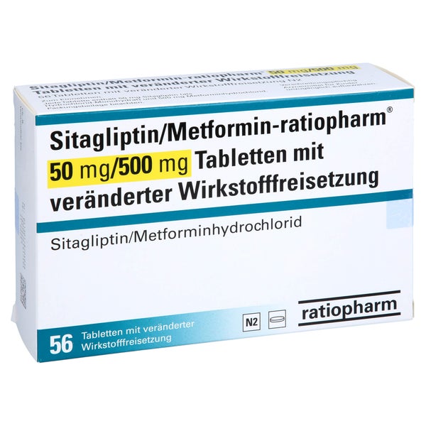 SITAGLIPTIN/Metformin-ratiopharm 50mg/500mg TVW 56 St