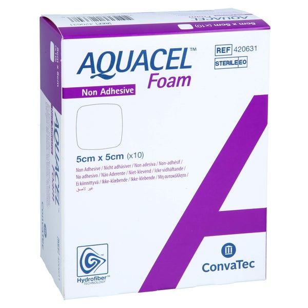 Aquacel Foam Nicht adhäsiv 5x5 cm Verban 10 St
