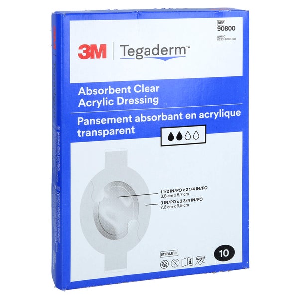 Tegaderm Absorbent Verb.oval 7,6x9,5 Cm 90800 10 St
