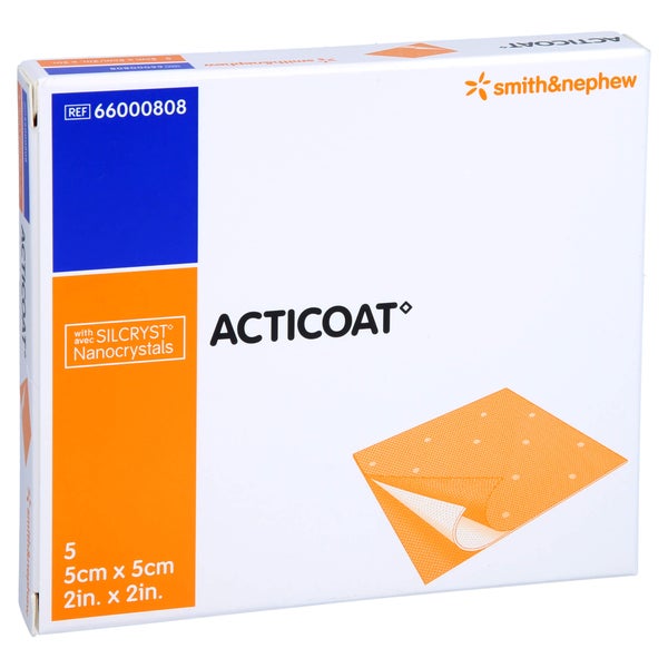 Acticoat 5x5 cm antimikrobielle Wundaufl 5 St