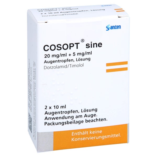 COSOPT sine 20 mg/ml + 5 mg/ml Augentropfen Lösung 2X10 ml