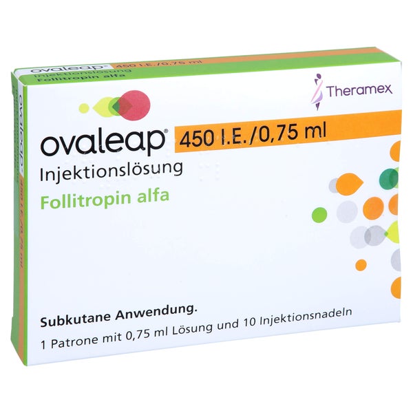 OVALEAP 450 I.E./0,75 ml Zyl.Amp.+ 10 Pen Inj.Nad. 1 St