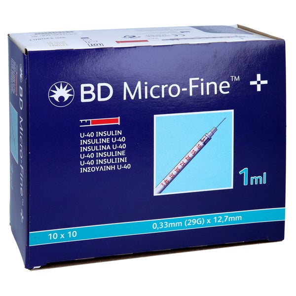 BD Micro-fine+ Insulinspr.1 ml U40 12,7 100X1 ml
