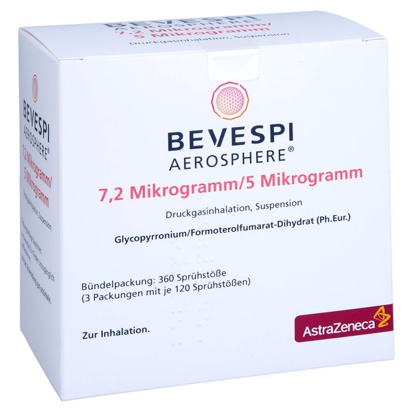 BEVESPI Aerosphere 7,2 µg/5 µg Dru.Gasinh.3x120Hub 3 St