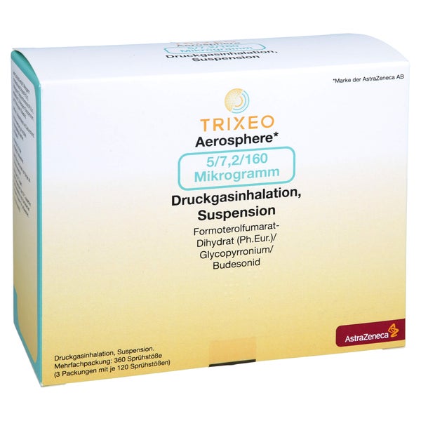 TRIXEO Aerosphere 5/7,2/160µg Druckgasinh.120ED 3 St
