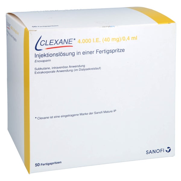 CLEXANE 4.000 I.E. 40mg/0,4ml Inj.-Lsg.i.e.F.-Sp. 50 St