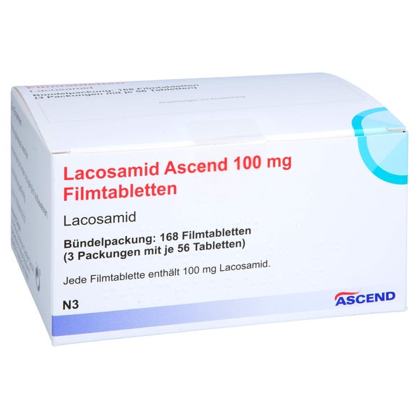 Lacosamid Ascend 100 mg Filmtabletten 168 St