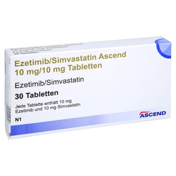EZETIMIB/Simvastatin Ascend 10 mg/10 mg Tabletten 30 St