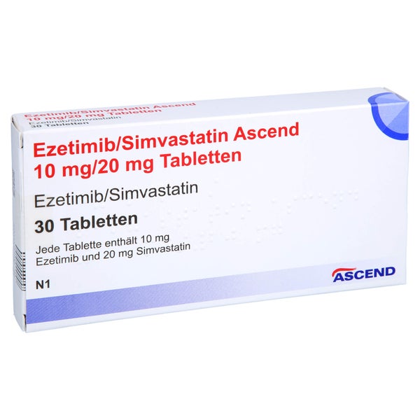 EZETIMIB/Simvastatin Ascend 10 mg/20 mg Tabletten 30 St
