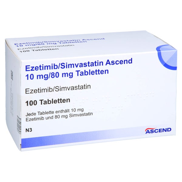 EZETIMIB/Simvastatin Ascend 10 mg/80 mg Tabletten 100 St