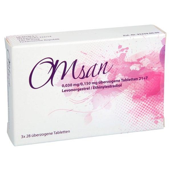 OMSAN 0,03 mg/0,15 mg überzogene Tabletten 21+7 3X28 St