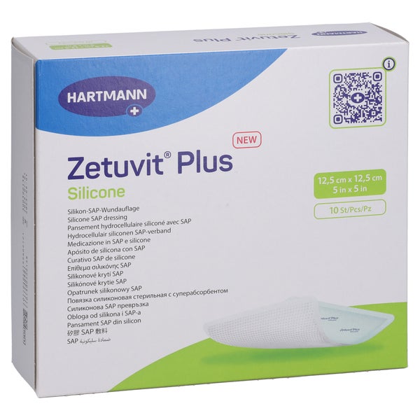 Zetuvit Plus Silicone steril 12,5x12,5 c 10 St