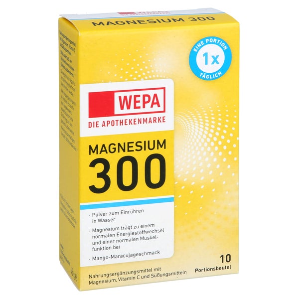 Wepa Magnesium 300+vit.c Zuckerfrei Pulver 10X4,5 g