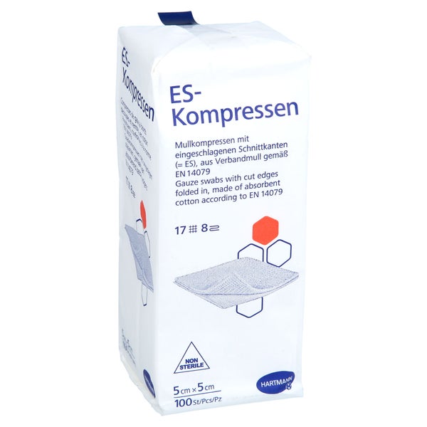 Es-kompressen Unsteril 5x5 cm 8fach 100 St