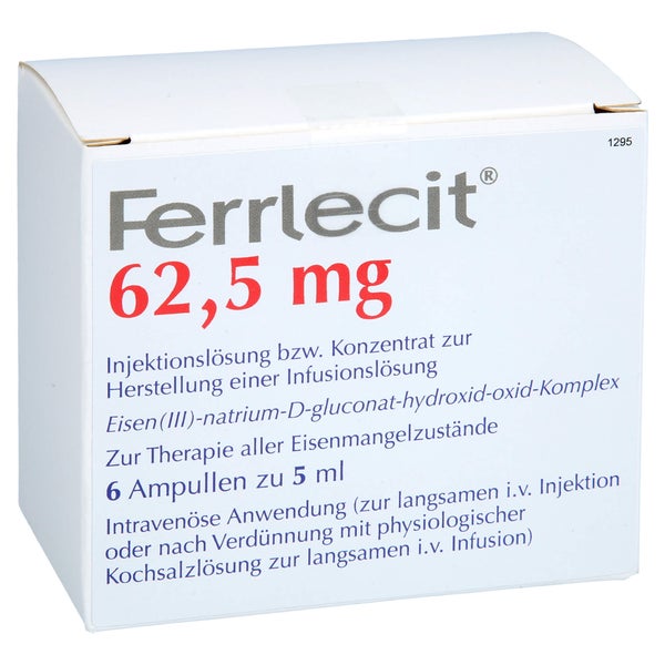 Ferrlecit 62,5 mg Inj.Lsg.bzw.Konz.Her.I 6X5 ml