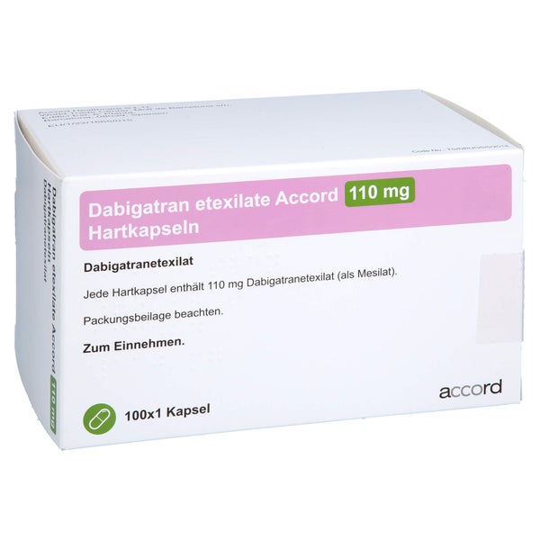 Dabigatran Etexilate Accord 110 mg Hartk 100X1 St