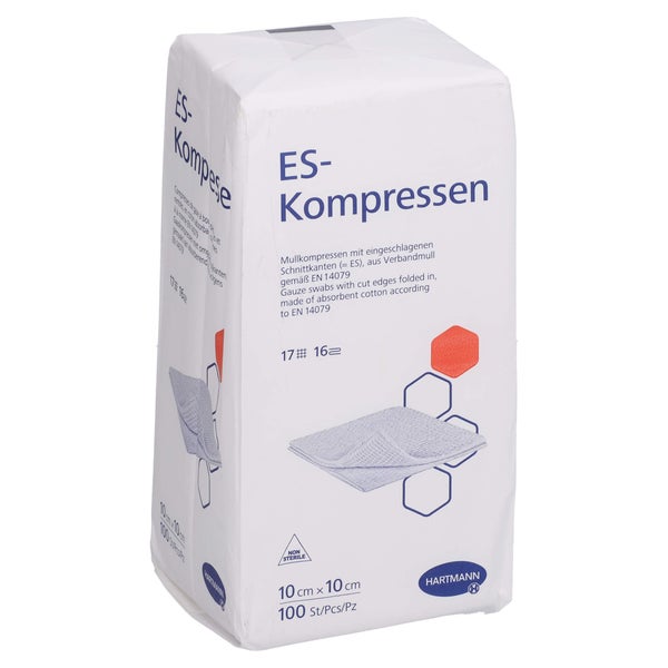 Es-kompressen Unsteril 10x10 cm 16fach 100 St