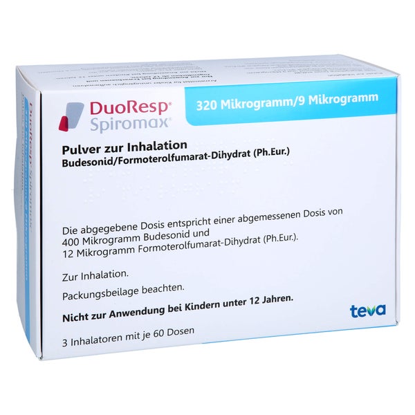 DUORESP Spiromax 320µg/9 µg/Dosis 3x60ED Inh.-Plv. 3 St